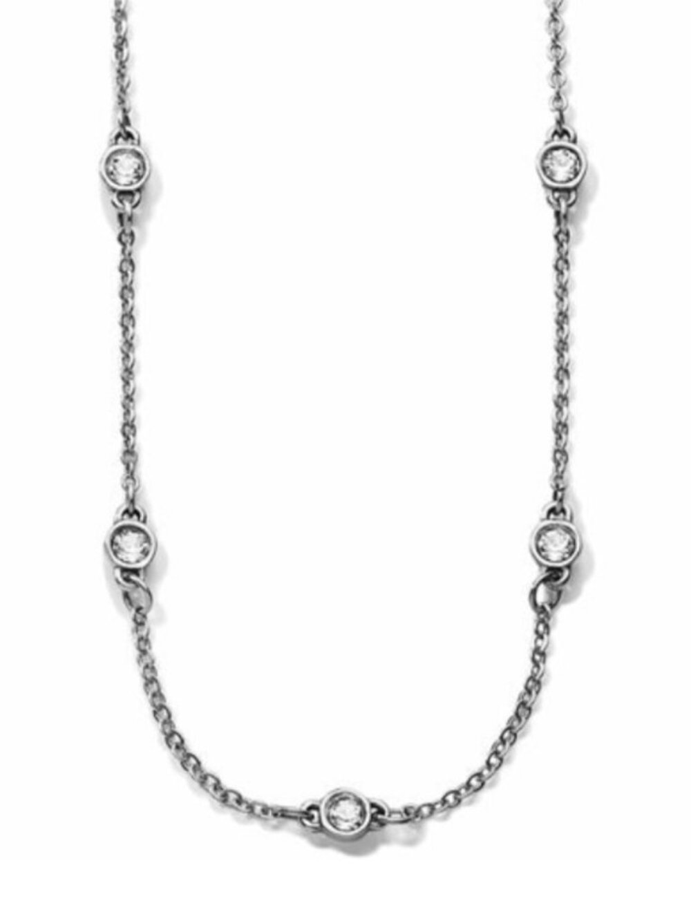 New Brighton Silver Plated Crystals Illumina Petite Collar Layer Necklace